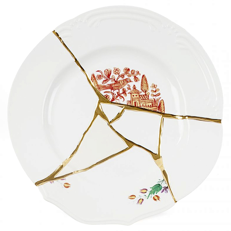 Тарелка Seletti Kintsugi Белый Золотой Мульти Тарелка Seletti Kintsugi Белый Золотой Мульти в Челябинске | Loft Concept