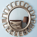 Зеркало-солнце в серебряной раме Silver Sun варинант исполнения - 1 | Loft Concept в Челябинске