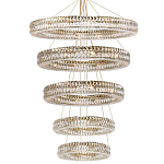 Многоярусная Люстра Elizabeth Золото Вертикальная композиция из пяти хрустальных светильников варинант исполнения - 1 | Loft Concept в Челябинске