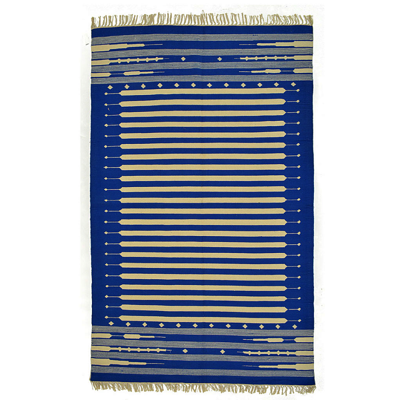 Ковер хлопок Келим Blue Stripe Синий Ковер хлопок Келим Blue Stripe Синий в Челябинске | Loft Concept