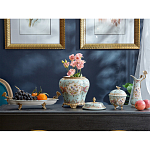 Кувшин с цветочным рисунком и бронзовой ручкой Blue Garden варинант исполнения - 4 | Loft Concept в Челябинске