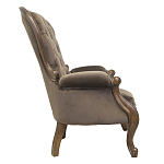 Кресло с мягкой обивкой из коричневого велюра на 4-х деревянных ножках Evelyn Classical Armchair варинант исполнения - 1 | Loft Concept в Челябинске
