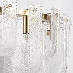 Бра с металлическим основанием золотого цвета и хрустальными подвесками Textured Glass варинант исполнения - 6 | Loft Concept в Челябинске