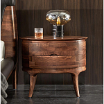 Прикроватный столик из дерева с 2-мя ящиками Moon Walnut Furniture варинант исполнения - 2 | Loft Concept в Челябинске