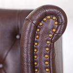 Кресло из натуральной кожи на 4-х деревянных ножках из массива бука Thomas Armchair brown варинант исполнения - 4 | Loft Concept в Челябинске