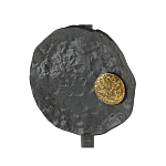 Столик приставной с абстрактным основанием и акцентом в виде золотистого диска Heavenly Space варинант исполнения - 5 | Loft Concept в Челябинске