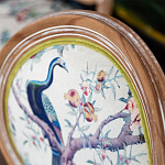 Стул из массива бука с изображением птиц и цветов Beige Green Chinoiserie Garden Chair варинант исполнения - 4 | Loft Concept в Челябинске