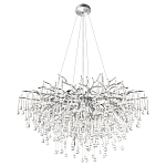 Люстра подвесная с прозрачными стеклянными подвесками в форме капель Диаметр 100 см Droplet Chandelier варинант исполнения - 14 | Loft Concept в Челябинске