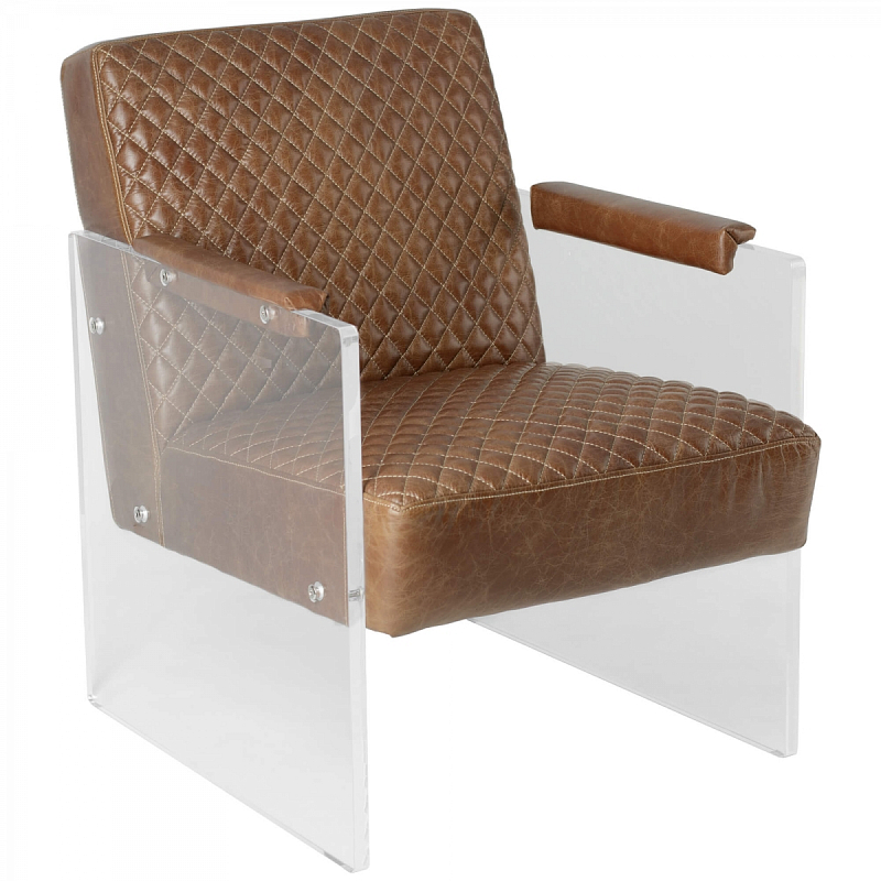 Кресло Gioff Chair натуральная кожа Коричневый Кресло Gioff Chair натуральная кожа Коричневый в Челябинске | Loft Concept