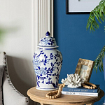 Ваза с крышкой и синим цветочным узором Blue & White Ornament  варинант исполнения - 8 | Loft Concept в Челябинске