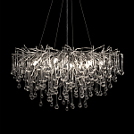 Люстра подвесная с прозрачными стеклянными подвесками в форме капель Диаметр 80 см Droplet Chandelier варинант исполнения - 6 | Loft Concept в Челябинске