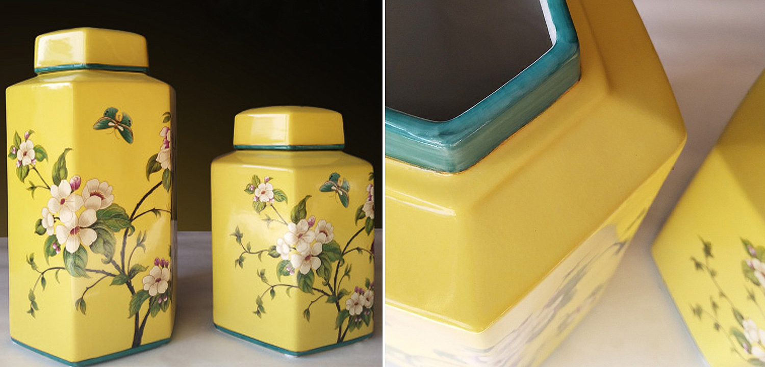 Ваза с крышкой Ceramic Yellow Garden Vase Ваза с крышкой Ceramic Yellow Garden Vase - Loft-Concept в Челябинске