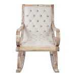 Кресло-качалка с мягкой обивкой из льна Ella Armchair beige варинант исполнения - 1 | Loft Concept в Челябинске