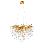 Люстра подвесная с прозрачными стеклянными подвесками в форме капель Диаметр 60 см Droplet Chandelier варинант исполнения - 2 | Loft Concept в Челябинске