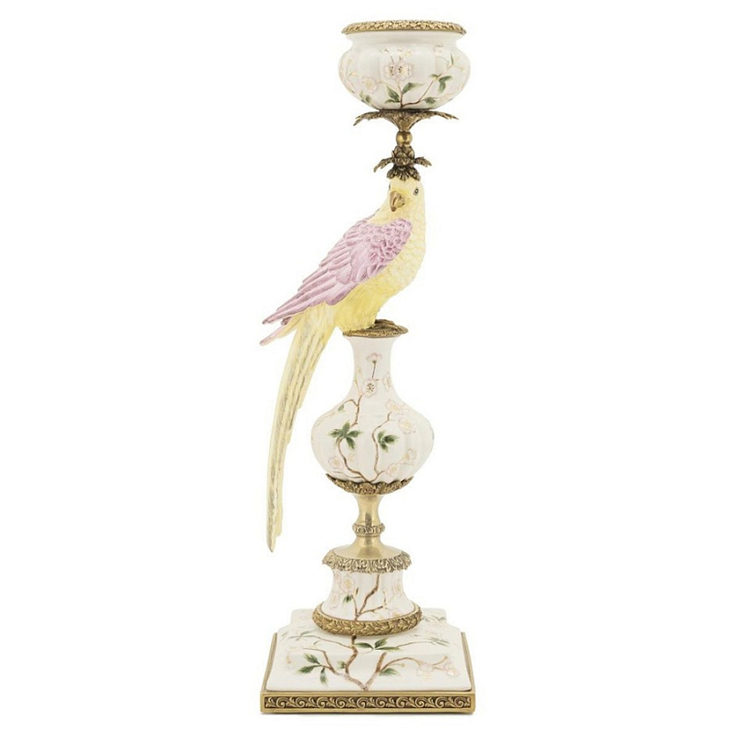 Подсвечник Candleholder Parrot Atlantide Yellow Pink Желтый Розовый Белый Бронза Подсвечник Candleholder Parrot Atlantide Yellow Pink Желтый Розовый Белый Бронза в Челябинске | Loft Concept