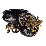 Шкатулка черного цвета с бронзовым ангелом Eden Garden варинант исполнения - 4 | Loft Concept в Челябинске