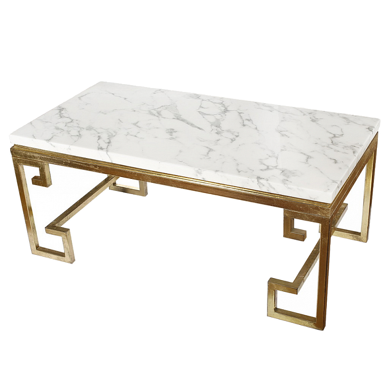 Кофейный стол Golden Meander Coffee Table Золотой Белый Кофейный стол Golden Meander Coffee Table Золотой Белый в Челябинске | Loft Concept