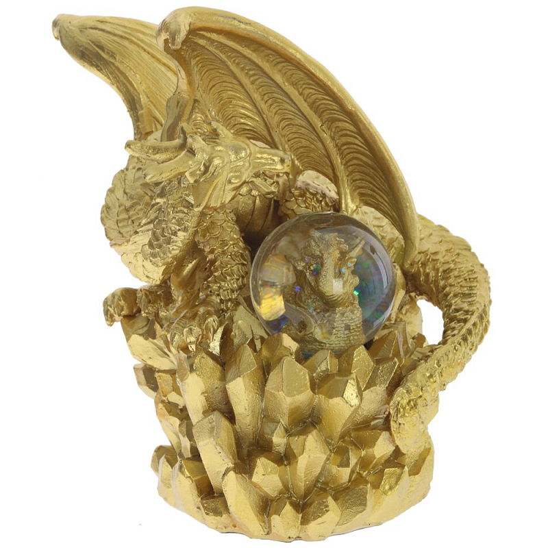 Декоративная статуэтка Дракон со стеклянным шаром Dragon Statuette Gold Прозрачное Стекло Золотой Декоративная статуэтка Дракон со стеклянным шаром Dragon Statuette Gold Прозрачное Стекло Золотой в Челябинске | Loft Concept