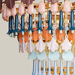 Люстра круглая с декором из разноцветных элементов в виде листьев Changing Seasons варинант исполнения - 8 | Loft Concept в Челябинске