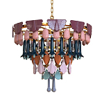 Люстра круглая с декором из разноцветных элементов в виде листьев Changing Seasons варинант исполнения - 10 | Loft Concept в Челябинске