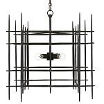 Люстра черная квадратной остроконечной формы Black Square варинант исполнения - 3 | Loft Concept в Челябинске