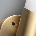 Бра с вытянутым цилиндрическим плафоном из белого алебастра на круглом основании Латунь Cryptocrystalline Stone варинант исполнения - 3 | Loft Concept в Челябинске