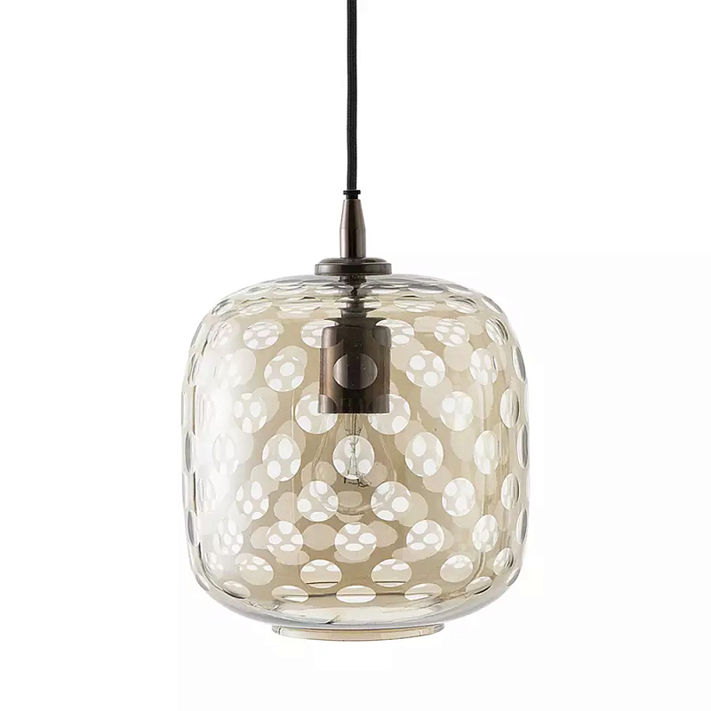 Подвесной светильник с плафоном из стекла с рельефным узором Glass lampshade with Relief Pattern Коричневый Подвесной светильник с плафоном из стекла с рельефным узором Glass lampshade with Relief Pattern Коричневый в Челябинске | Loft Concept