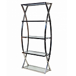 Металлический стеллаж со стеклянными полками Molecule варинант исполнения - 1 | Loft Concept в Челябинске