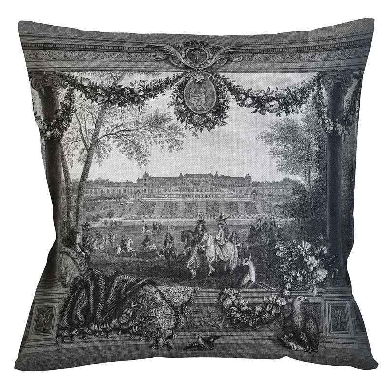 Декоративная подушка Saint Germain Pillow Черно-белый Бежевый Декоративная подушка Saint Germain Pillow Черно-белый Бежевый в Челябинске | Loft Concept