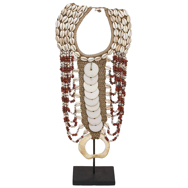 Этническое ожерелье из ракушек Aboriginal Long Discs Necklace Бежевый Коричневый Красный Этническое ожерелье из ракушек Aboriginal Long Discs Necklace Бежевый Коричневый Красный в Челябинске | Loft Concept