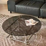 Дизайнерский журнальный стол с круглой столешницей на стальном основании Rivetyk варинант исполнения - 3 | Loft Concept в Челябинске