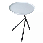 Столик приставной с круглой серой столешницей и черным основанием Round Stable Table варинант исполнения - 2 | Loft Concept в Челябинске