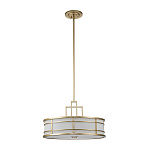 Подвесной светильник цвета латунь с белым матовым плафоном с геометрическим рисунком Feiss варинант исполнения - 2 | Loft Concept в Челябинске