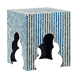 Приставной столик с инкрустацией раковинами устриц Bone Inlay варинант исполнения - 6 | Loft Concept в Челябинске