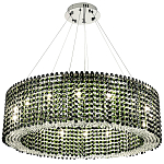 Круглая люстра с хрустальными подвесками хром Crystal Art Chrome Green Chandelier 16 варинант исполнения - 2 | Loft Concept в Челябинске