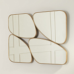 Зеркало в ассиметричной раме золотистого цвета Chaotic варинант исполнения - 3 | Loft Concept в Челябинске