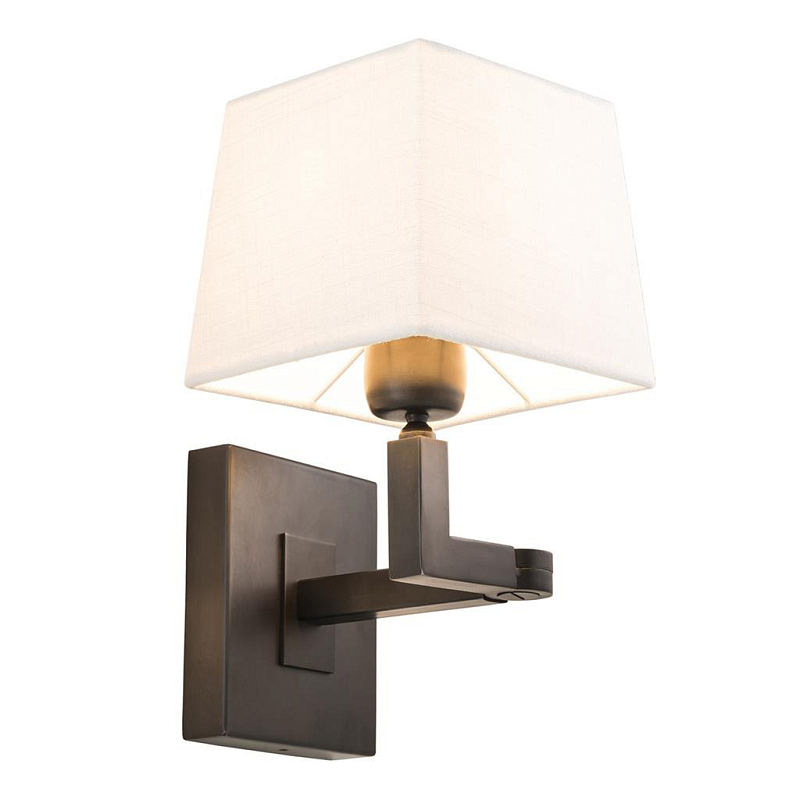 Бра Eichholtz Wall Lamp Cambell Bronze Темная бронза Бежевый Бра Eichholtz Wall Lamp Cambell Bronze Темная бронза Бежевый в Челябинске | Loft Concept