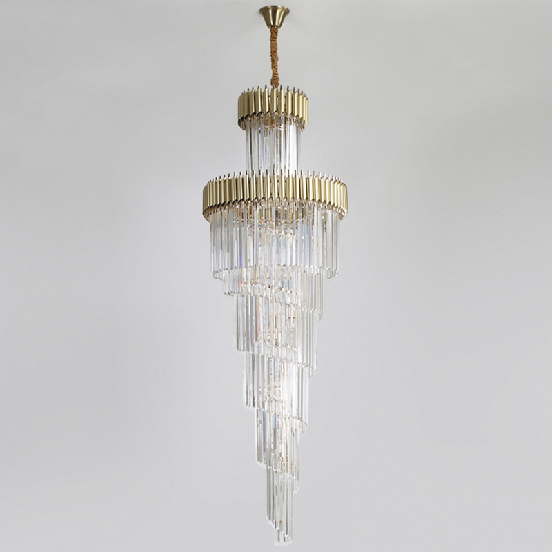 Люстра Empire Large Cascading Chandelier Gold Rectangular Crystal Золотой Прозрачный Люстра Empire Large Cascading Chandelier Gold Rectangular Crystal Золотой Прозрачный в Челябинске | Loft Concept