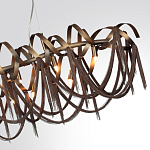 Люстра подвесная линейная с переплетенными металлическими лентами и цепочками Atlantis Chain варинант исполнения - 5 | Loft Concept в Челябинске