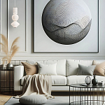 Подвесной светильник белого цвета с тремя геометрическими плафонами Alora Mood варинант исполнения - 7 | Loft Concept в Челябинске