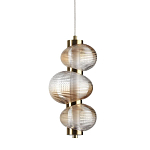Подвесной светильник с 3-мя рифлеными стеклянными шарами Marcelh Light варинант исполнения - 1 | Loft Concept в Челябинске