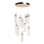 Люстра каскадная с прозрачными цилиндрическими плафонами Jenae Glass Tube Lighting варинант исполнения - 2 | Loft Concept в Челябинске