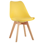 Стул с основой из пластика и мягким сиденьем Arvika Yellow варинант исполнения - 1 | Loft Concept в Челябинске