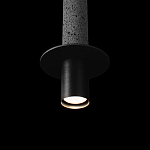 Подвесной светильник с узким цилиндрическим плафоном и черным металлическим декором Concrete Pipe варинант исполнения - 7 | Loft Concept в Челябинске