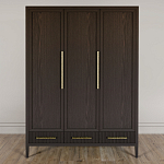 Большой Шкаф Primo Темный орех с 3 дверьми и 3 выдвижными ящиками варинант исполнения - 1 | Loft Concept в Челябинске