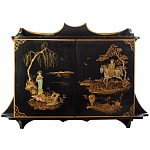 Винтажная полка в Китайском стиле c ручной росписью Chinese Shelf Black варинант исполнения - 1 | Loft Concept в Челябинске