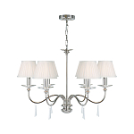 Люстра цвета никель с прозрачными стеклянными подвесками в форме капель Elstead Lighting варинант исполнения - 2 | Loft Concept в Челябинске