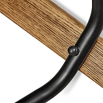 Барный стул со спинкой и металлической подставкой на 4-х деревянных ножках Бежевый Велюр Vendramin Chair варинант исполнения - 6 | Loft Concept в Челябинске