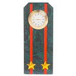 Часы погон ВС подарочные настольные из натурального камня Змеевик Military Clock варинант исполнения - 13 | Loft Concept в Челябинске