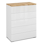 Комод с белым глянцевым фасадом с 5-ю ящиками Grace of Furniture  варинант исполнения - 1 | Loft Concept в Челябинске